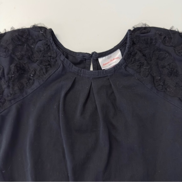 Hanna Andersson Tulle Rosette Sleeve Jersey Knit Dress 110 5 - Picture 3 of 6